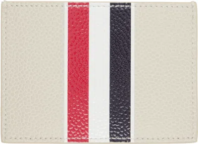Thom Browne Beige Single Card Holder