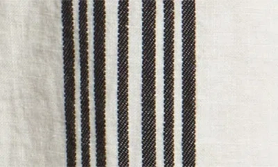 Madewell Pull-on Linen Pants Bold Placement Stripe Black In White