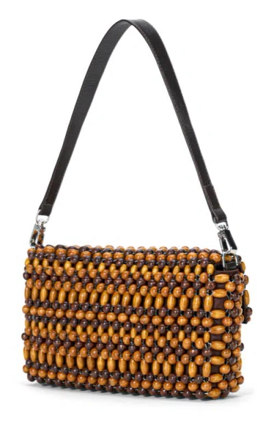 Staud Womens Multi Wood Beads Timmy Beaded Shoulder Bag In Multi
