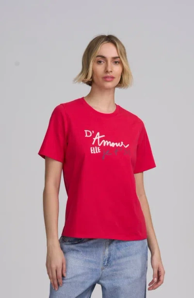 Elle Collection Graphic Tee In Red