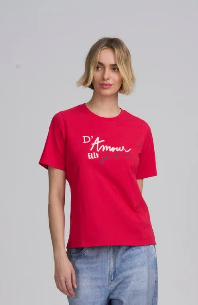 Elle Collection Graphic Tee In Red