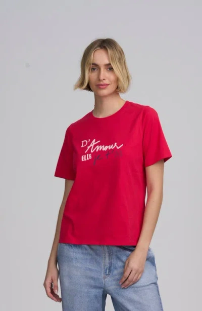 Elle Collection Graphic Tee In Red