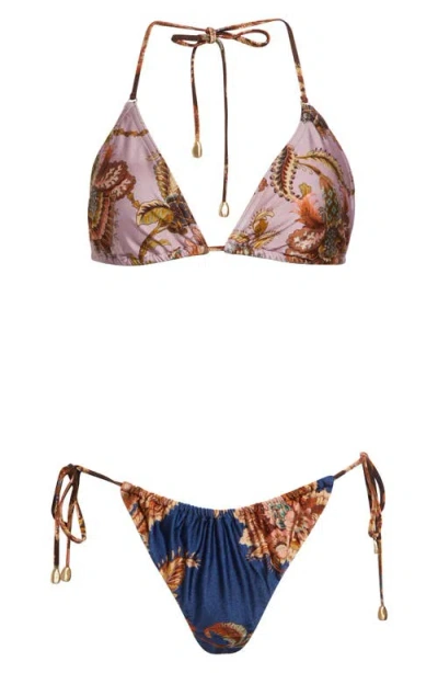 Zimmermann Womens Aster Floral Spliced Bikini Set Xs In Multi