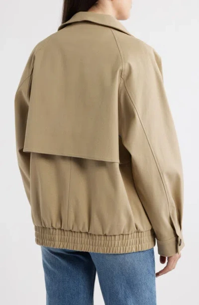 Mango Oversize Cotton Blend Jacket In Brown