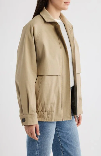Mango Oversize Cotton Blend Jacket In Brown