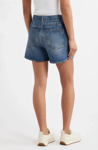 Rag & Bone Miramar Walking Cotton Terry Sweatpant Jean Shorts In Blue
