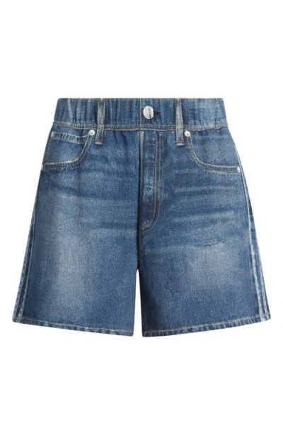 Rag & Bone Miramar Walking Cotton Terry Sweatpant Jean Shorts In Blue