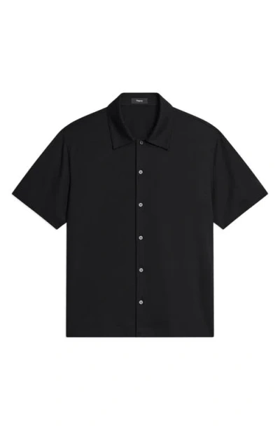 Theory Regal Merino Relaxed Button Down In Brown
