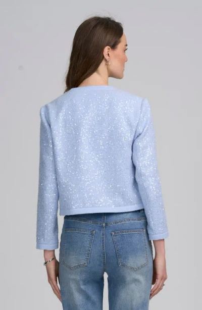Elle Collection Sequin Jacket In Blue