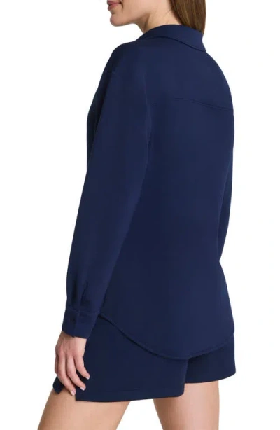 Spanx ® Oversize Button-up Shirt In Blue