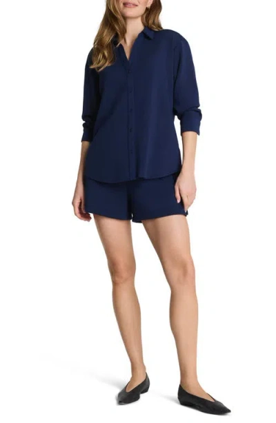 Spanx ® Oversize Button-up Shirt In Blue