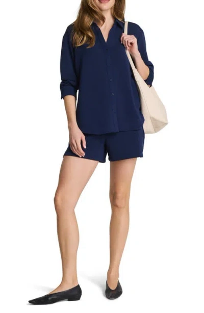 Spanx ® Oversize Button-up Shirt In Blue