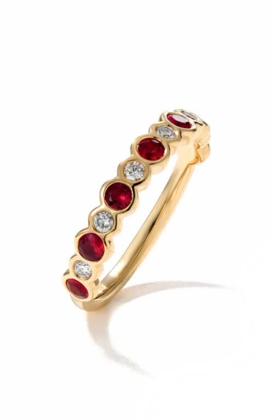 Mark Henry Bubbly Ruby & Diamond Ring In Red