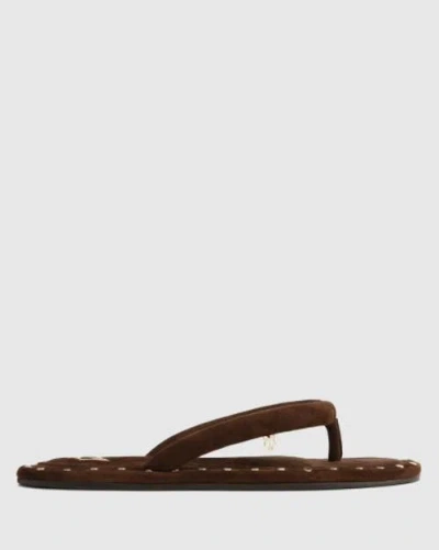 Naked Wolfe Grenada Studded Padded-strap Flip-flops In Brown