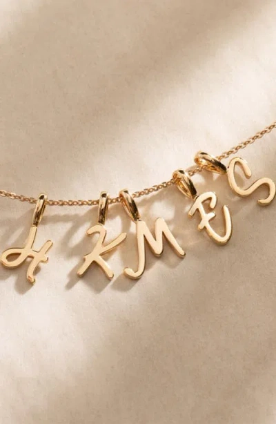 Made By Mary Script Initial Charm Silver In Silver