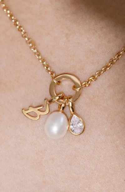 Made By Mary Script Initial Charm Silver In Metallic