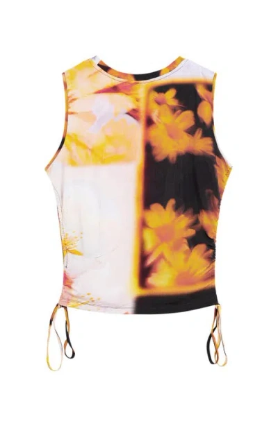 Desigual Abstract Floral Drawstring Tank In Multi
