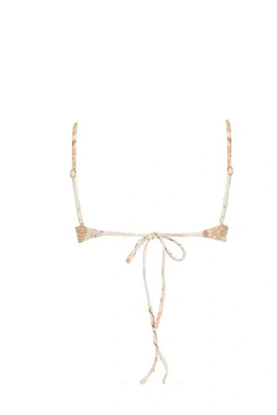Kiby's Kibys Shell Tides Print Underwire Bikini Top In Neutral