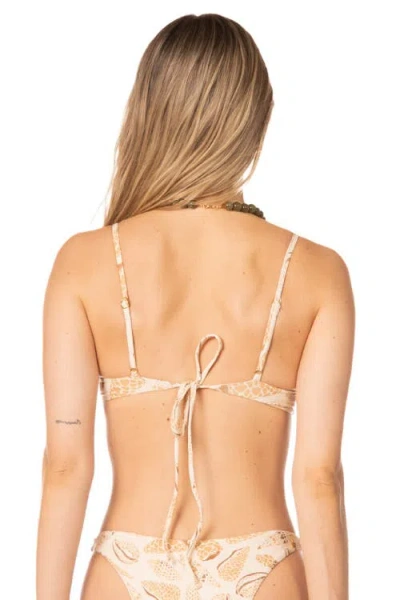 Kiby's Kibys Shell Tides Print Underwire Bikini Top In Neutral