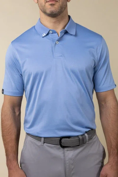 Ashworth Golf 2bar Solid Polo In Blue