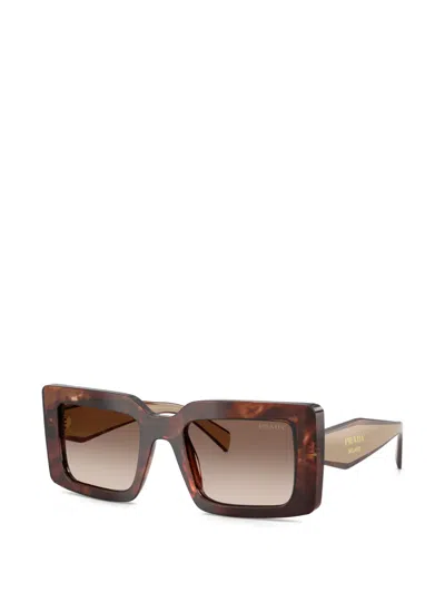Prada Rectangle-frame Sunglasses In Brown