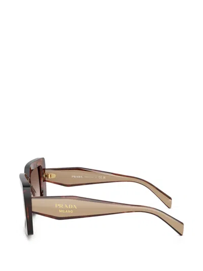 Prada Rectangle-frame Sunglasses In Brown