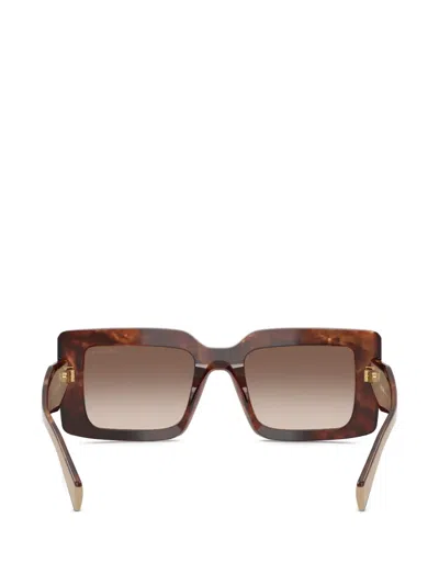 Prada Rectangle-frame Sunglasses In Brown