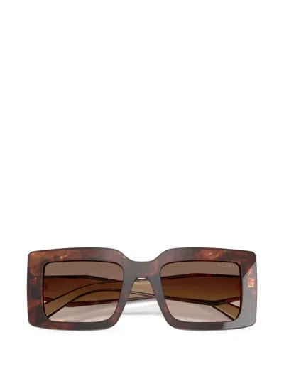 Prada Rectangle-frame Sunglasses In Brown