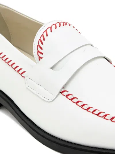 Duke + Dexter Wilde Dexter Baseball Penny Loafer In White