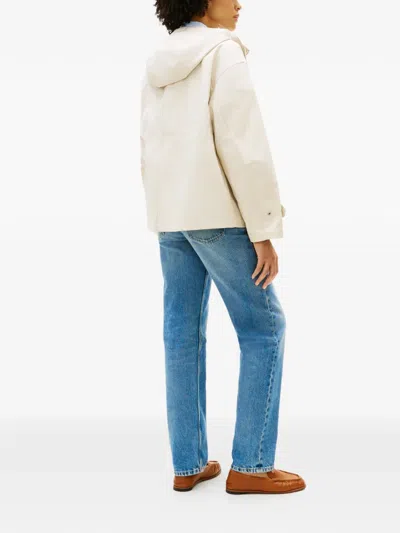 Tommy Hilfiger Hooded Drawstring Jacket In White