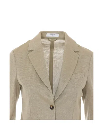 Circolo 1901 Single-breasted Patch-pocket Jacket In Neutral