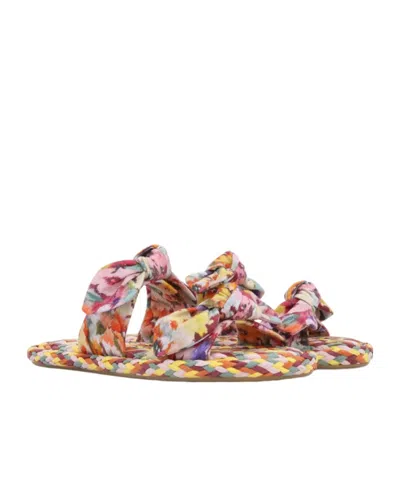 Zimmermann Carousel Printed Raffia Sliders In Multi