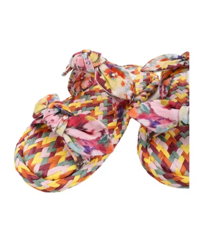 Zimmermann Carousel Printed Raffia Sliders In Multi