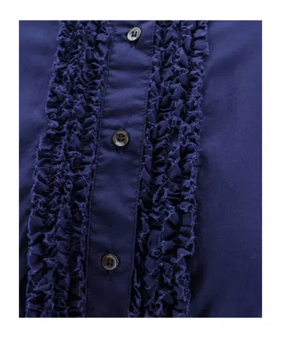 Aspesi Ruffled Button-front Dress In Blue