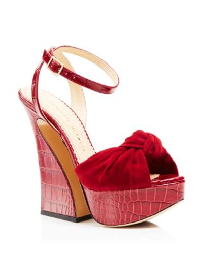Charlotte Olympia Vreeland Platform High Heel Sandals In Burgundy ModeSens