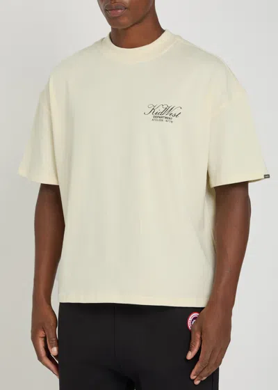 Kidwest Script Logo-print Cotton T-shirt In White
