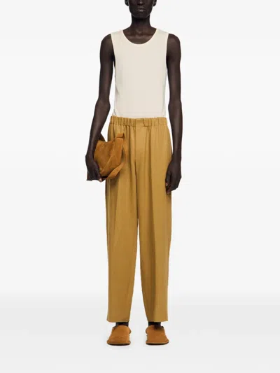 Sandro Elasticated Loose Trousers In Brown
