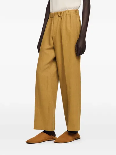 Sandro Elasticated Loose Trousers In Brown