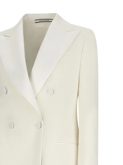 Tagliatore Double-breasted Peak-lapel Blazer In White