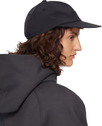 Essentials Black Signature 5 Panel Cap In Black