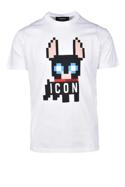Dsquared2 Icon Pixel-print T-shirt In White