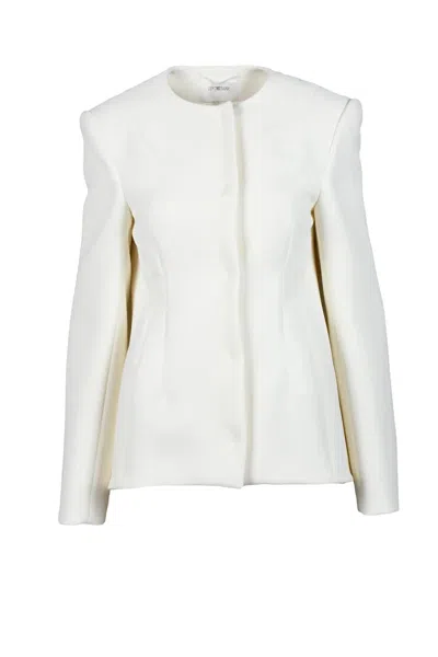 Sportmax White Structured Jacket In White