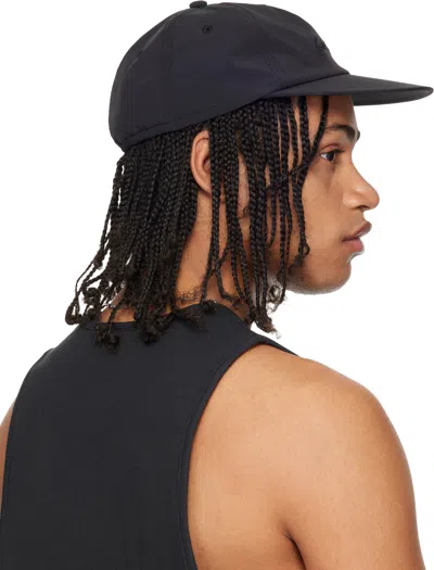 Essentials Black Signature 5 Panel Cap In Black