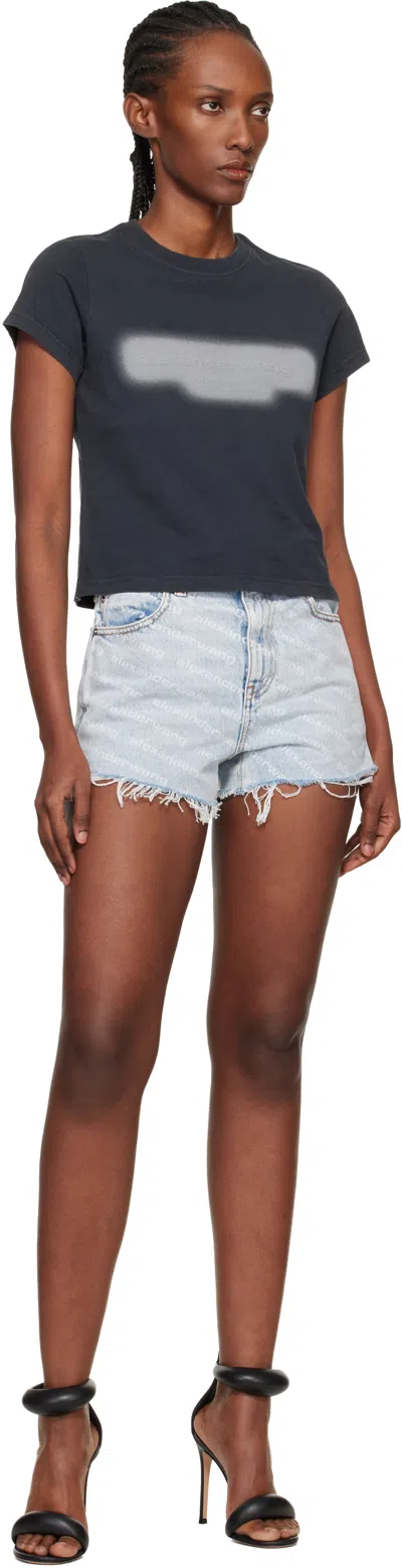 Alexander Wang Bite High Waisted Denim Shorts In Nude