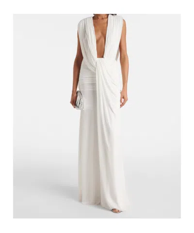 Christopher Esber Ripple Draped Gown In White