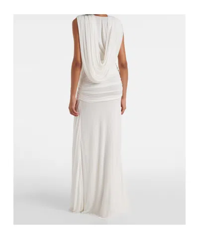 Christopher Esber Ripple Draped Gown In White