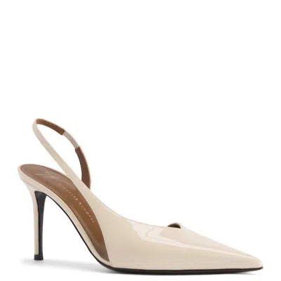 Giuseppe Zanotti Desiree Asymmetric-design Sling-back Pumps In Neutral