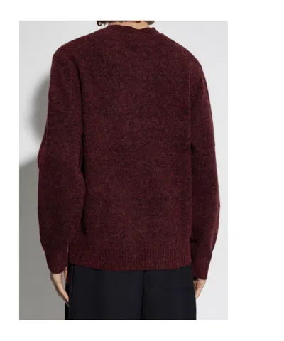 Samsoe & Samsoe Safloyd V-neck Knitted Sweater In Burgundy
