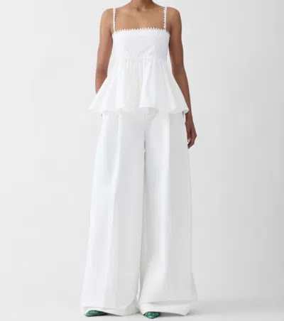 Jacquemus Top Le Haut Traversin White With V-neck And Ruffle Details In Cotton For Women In White