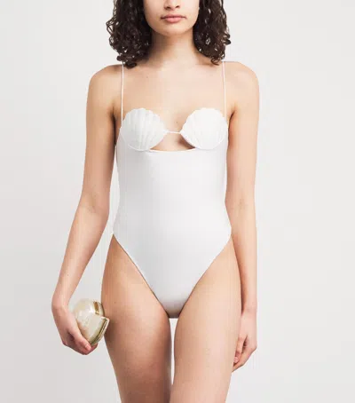 Oseree Oséree Shell Swimsuit In White